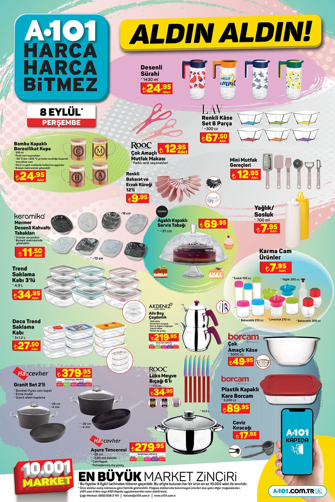 A101 Perşembe aktüel ürünler kataloğunda neler var? İşte A101 aktüel ürünler kataloğu 8 Eylül 2022 fiyat listesi...