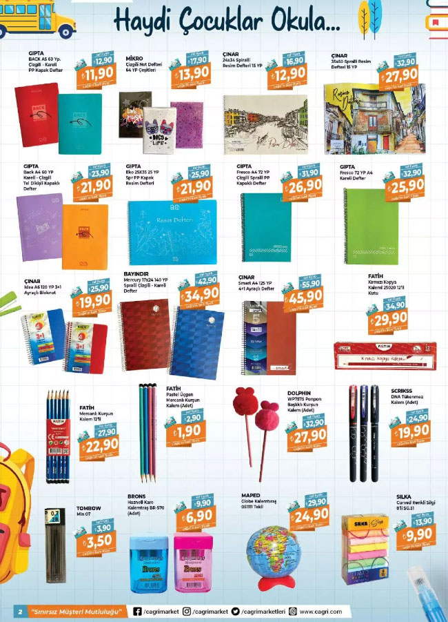 Okulların açılmasına son 5 gün kaldı! Çağrı Market kırtasiye ürünlerinde fiyatlar nasıl? 6 Eylül 2022 fiyat listesi..