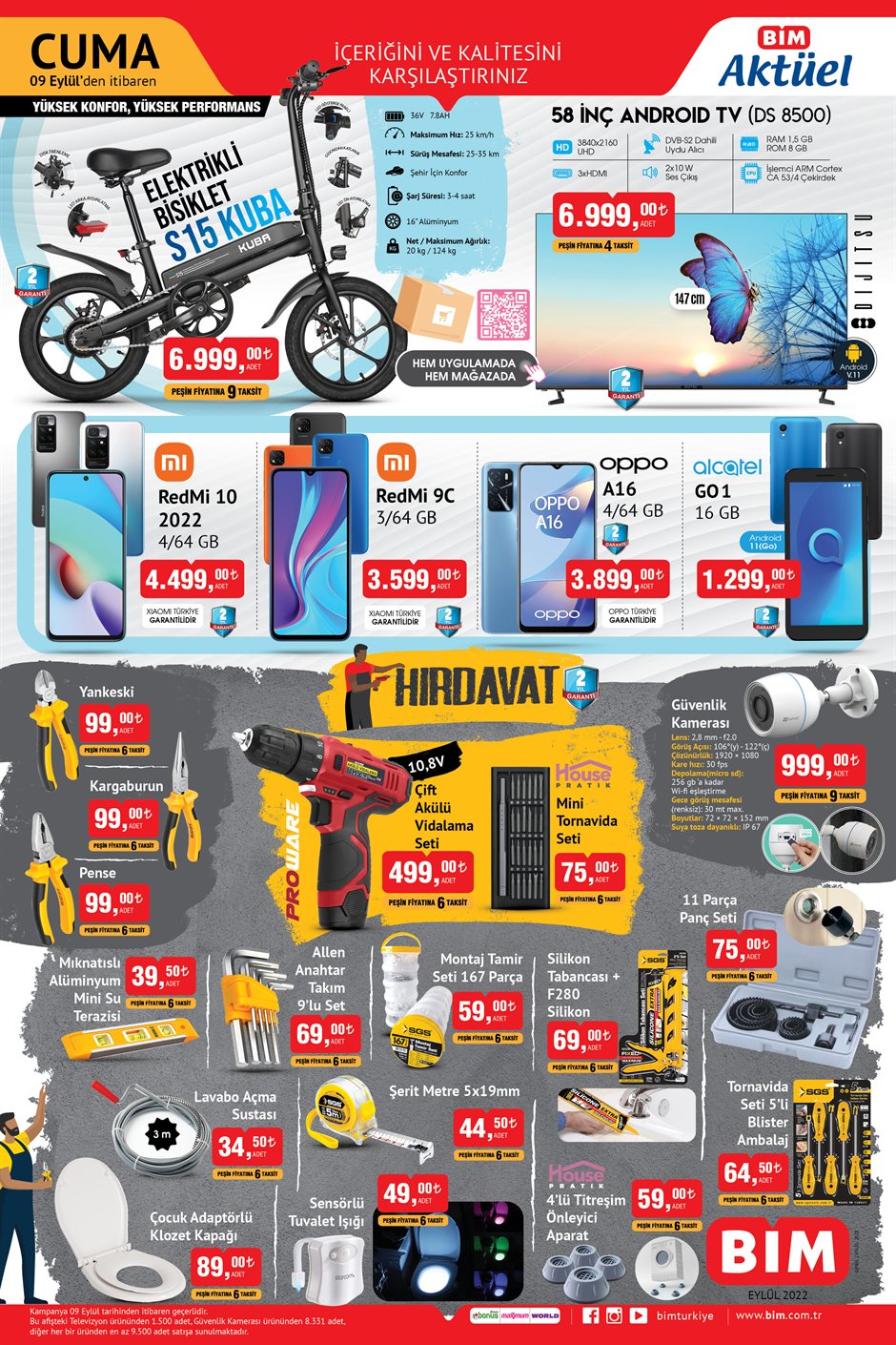 Tüm evinizi BİM’den yenileceksiniz! Yeni katalogda yok yok.. BİM 9 Eylül fiyat listesi..