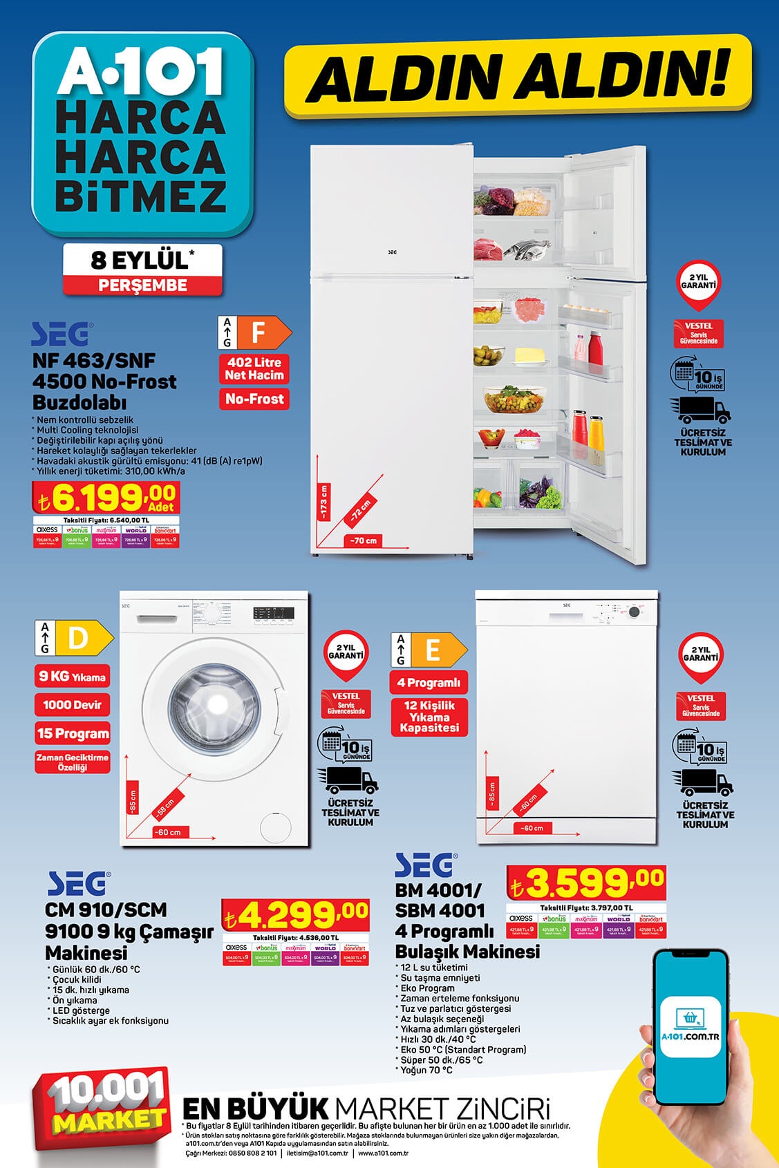 A101 Perşembe aktüel ürünler kataloğu yayımlandı! Yarın A101 de neler var? İşte A101 8 Eylül 2022 fiyat listesi...