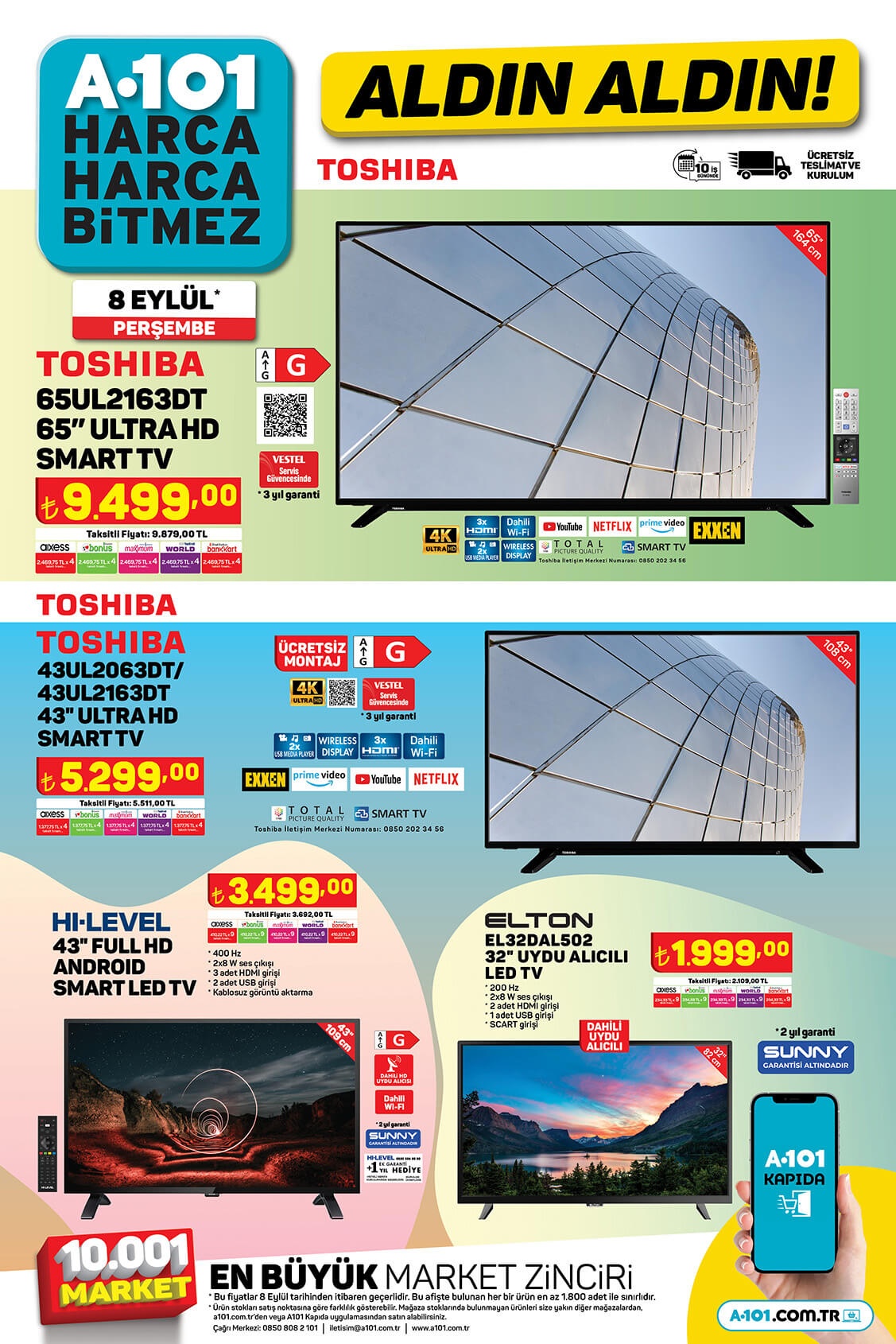 A101 Perşembe aktüel ürünler kataloğu yayımlandı! Bugün A101 de büyük fırsat var! İşte A101 8 Eylül 2022 fiyat listesi..