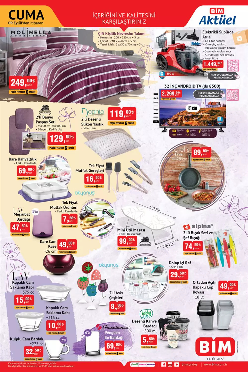 BİM de bugün neler indirimde? BİM Cuma aktüel ürünler kataloğu yayımlandı! İşte BİM 9 Eylül 2022 fiyat listesi...