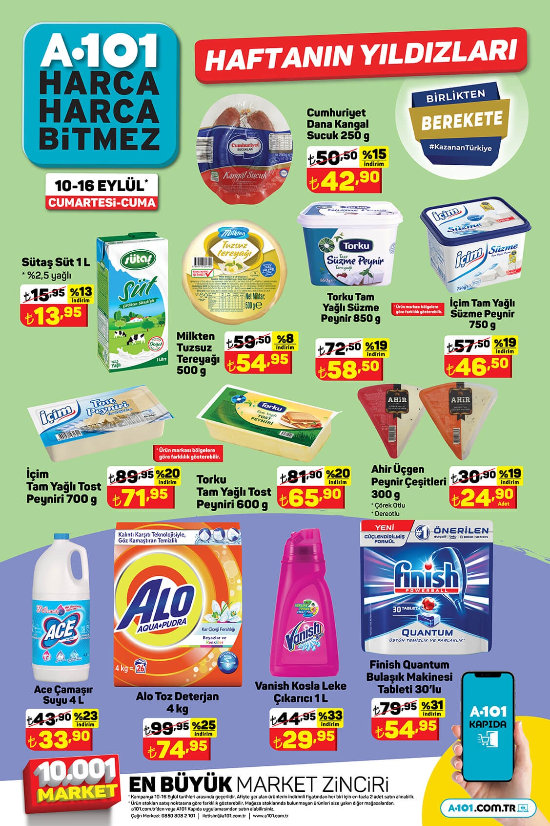 A101’de bu hafta birçok üründe indirim sizleri bekliyor! 10 Eylül 2022 A101 fiyat listesi..