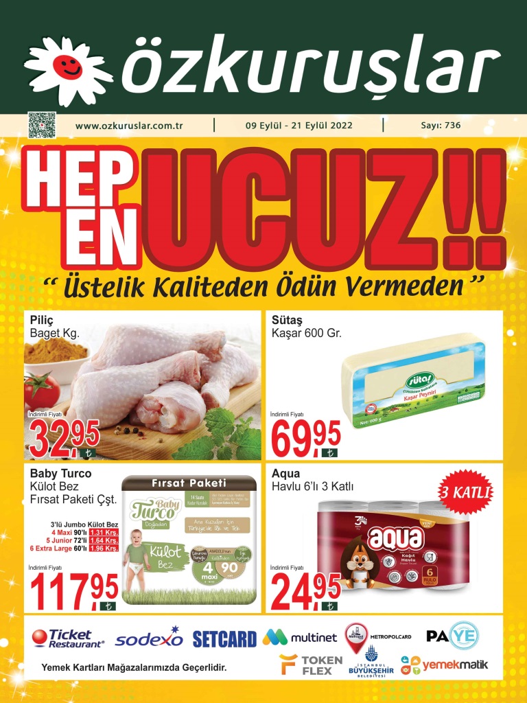 Özkuruşlar’da indirim rüzgarı esiyor! Özkuruşlar 11 Eylül 2022 fiyat listesi..