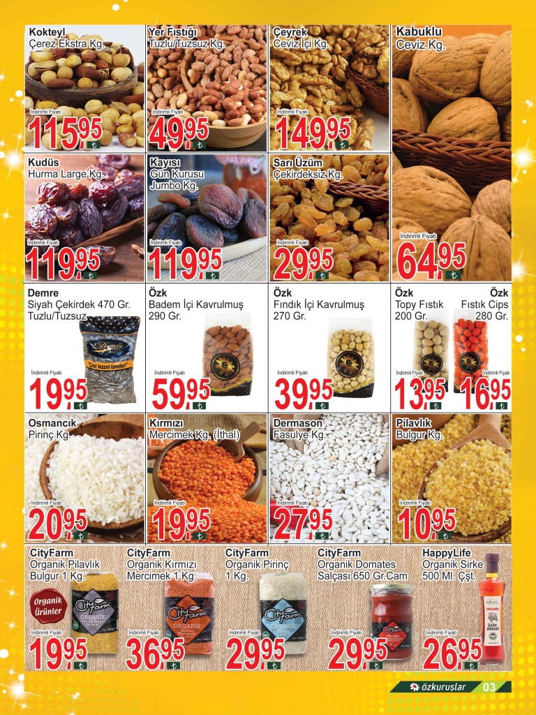 Özkuruşlar’da indirim rüzgarı esiyor! Özkuruşlar 11 Eylül 2022 fiyat listesi..