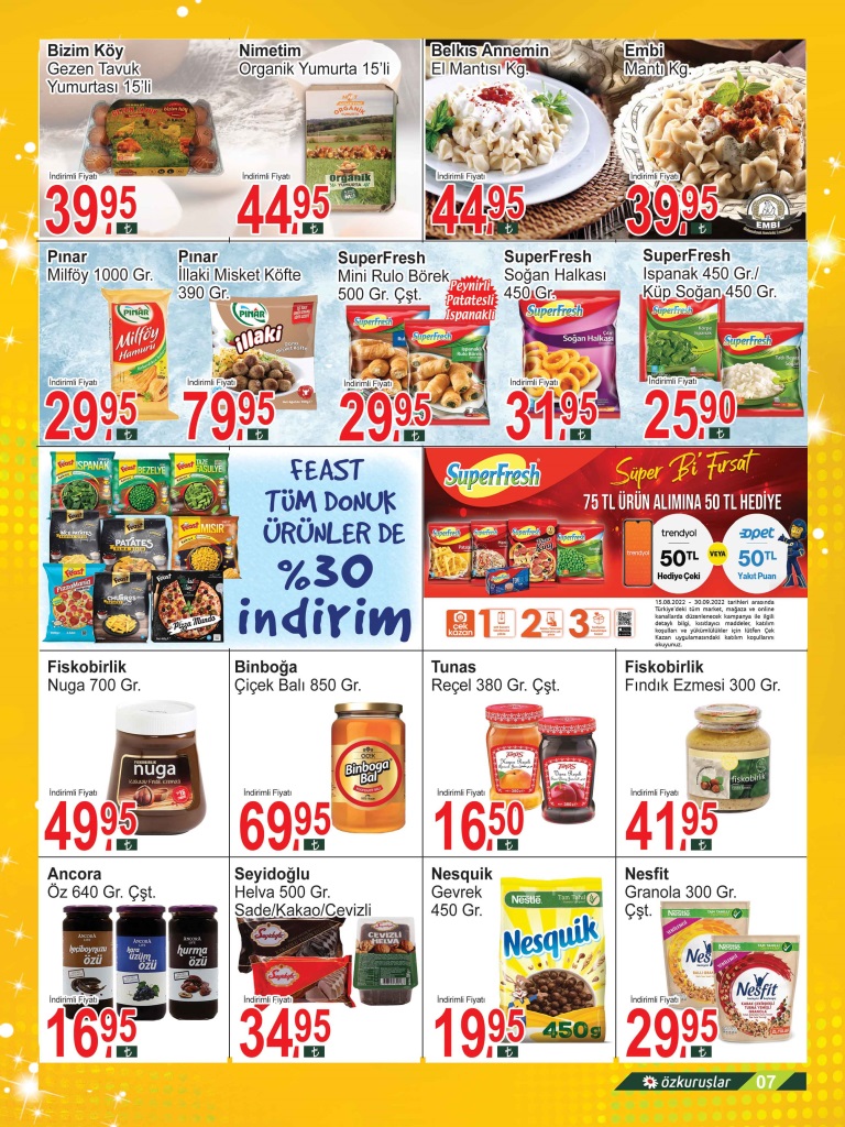 Özkuruşlar’da indirim rüzgarı esiyor! Özkuruşlar 11 Eylül 2022 fiyat listesi..