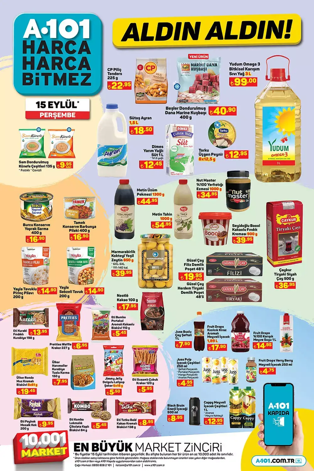 A101 15 Eylül kataloğu yayımlandı! Bu hafta A101 de neler indirimde? İşte 15 Eylül 2022 fiyat listesi...
