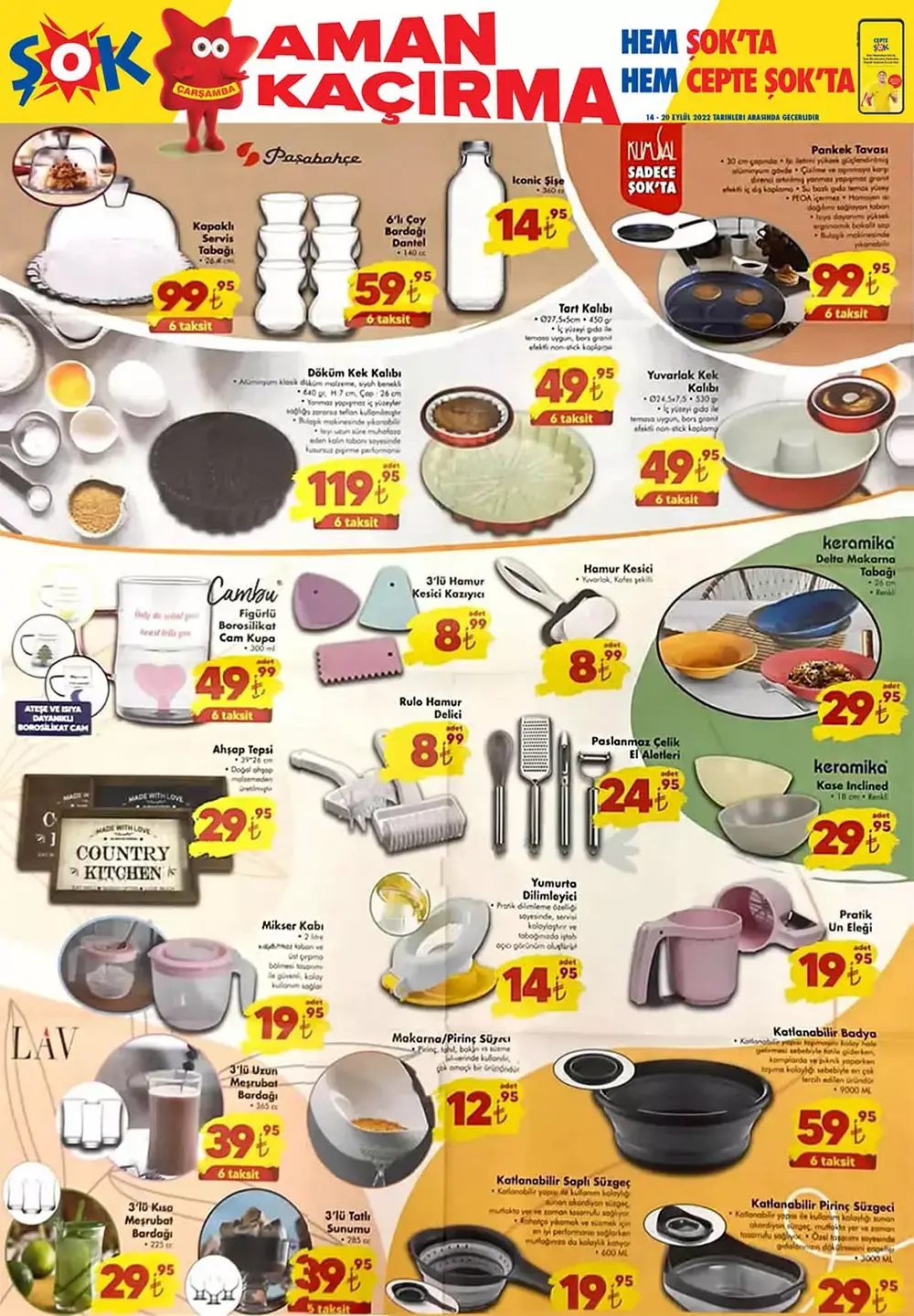 ŞOK Market 14 Eylül kataloğunda neler var? İşte ŞOK aktüel ürünler kataloğu 14 eylül 2022 fiyat listesi..