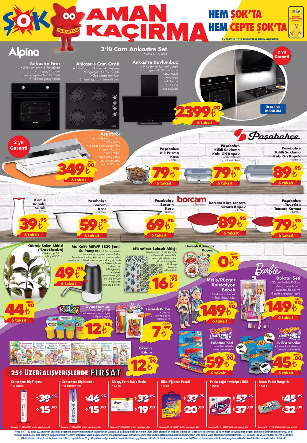 ŞOK 17 Eylül hafta sonu kataloğu! Televizyon, bisiklet, mobilyada 6 ay taksit fırsatı! İşte 17 Eylül 2022 fiyat listesi