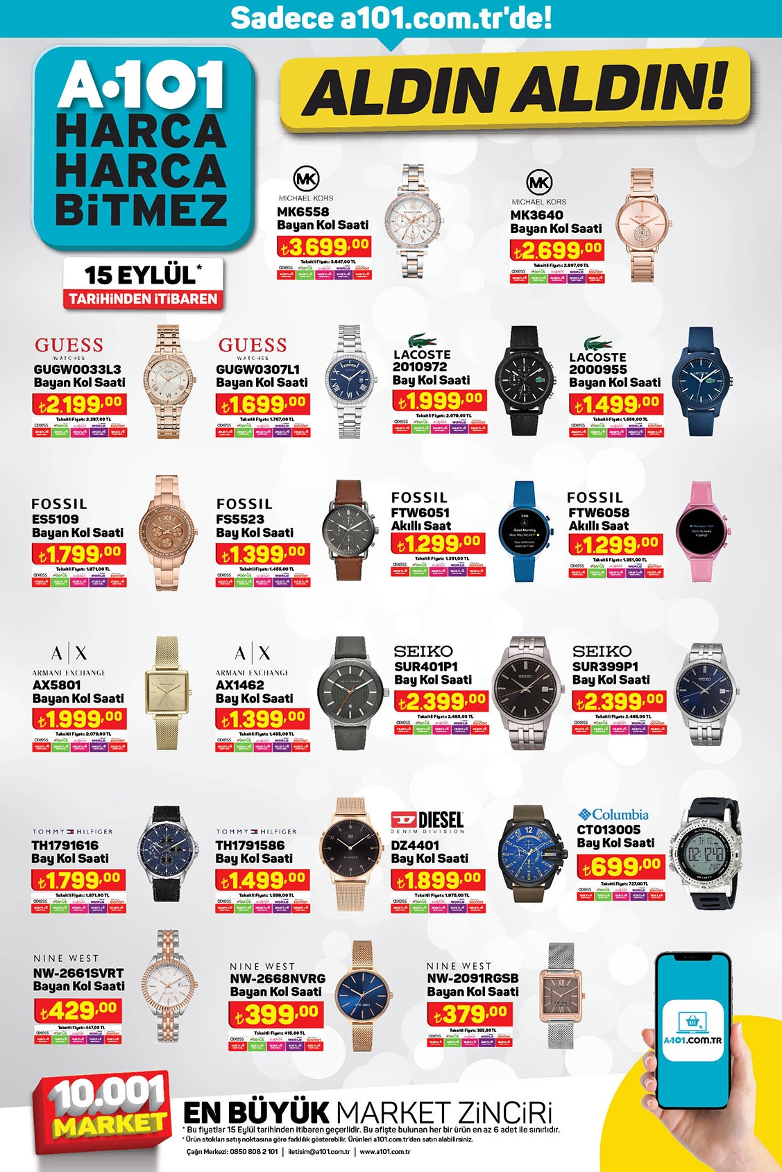 A101 lüks marka saatleri satışa çıkardı! Michael Kors, Guess, Armani, Lacoste! İşte 15 Eylül 2022 fiyat listesi...