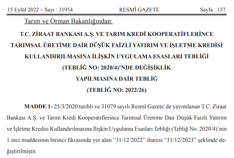 Çiftçiler dikkat! Düşük faizli kredinin süresi uzatıldı!