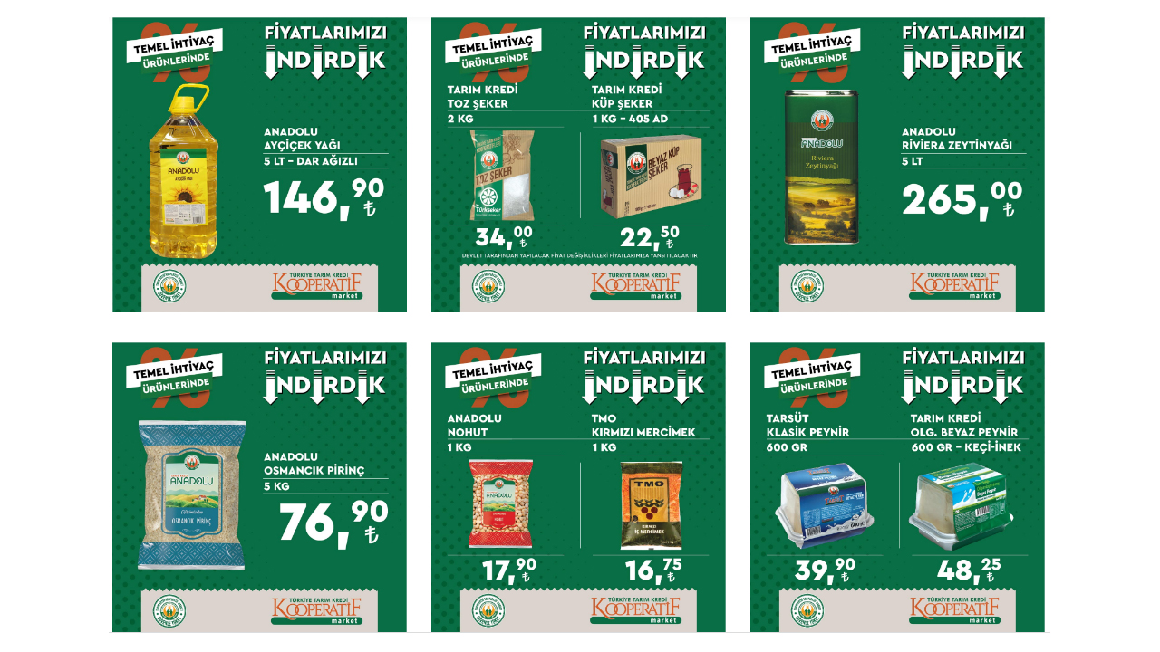 Tarım Kredi de çay, ayçiçek yağı ve ette dip fiyatlar! İşte 16 Eylül 2022 fiyat listesi...