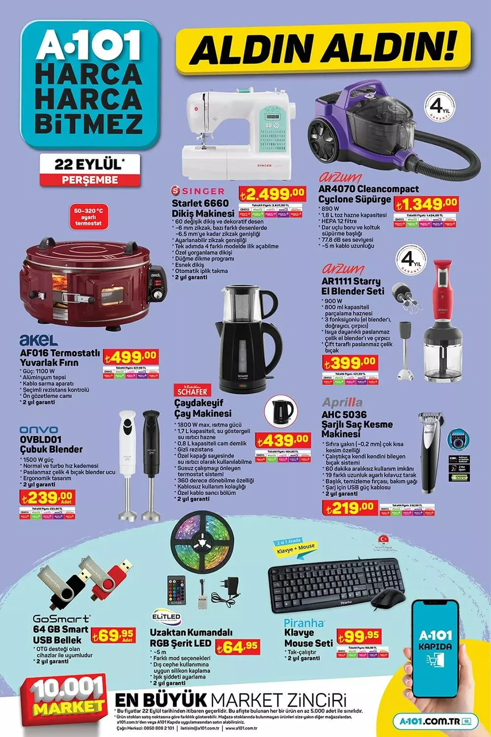 A101 Perşembe kataloğu: Bu hafta A101 de neler indirimde? İşte 22 Eylül 2022 fiyat listesi...