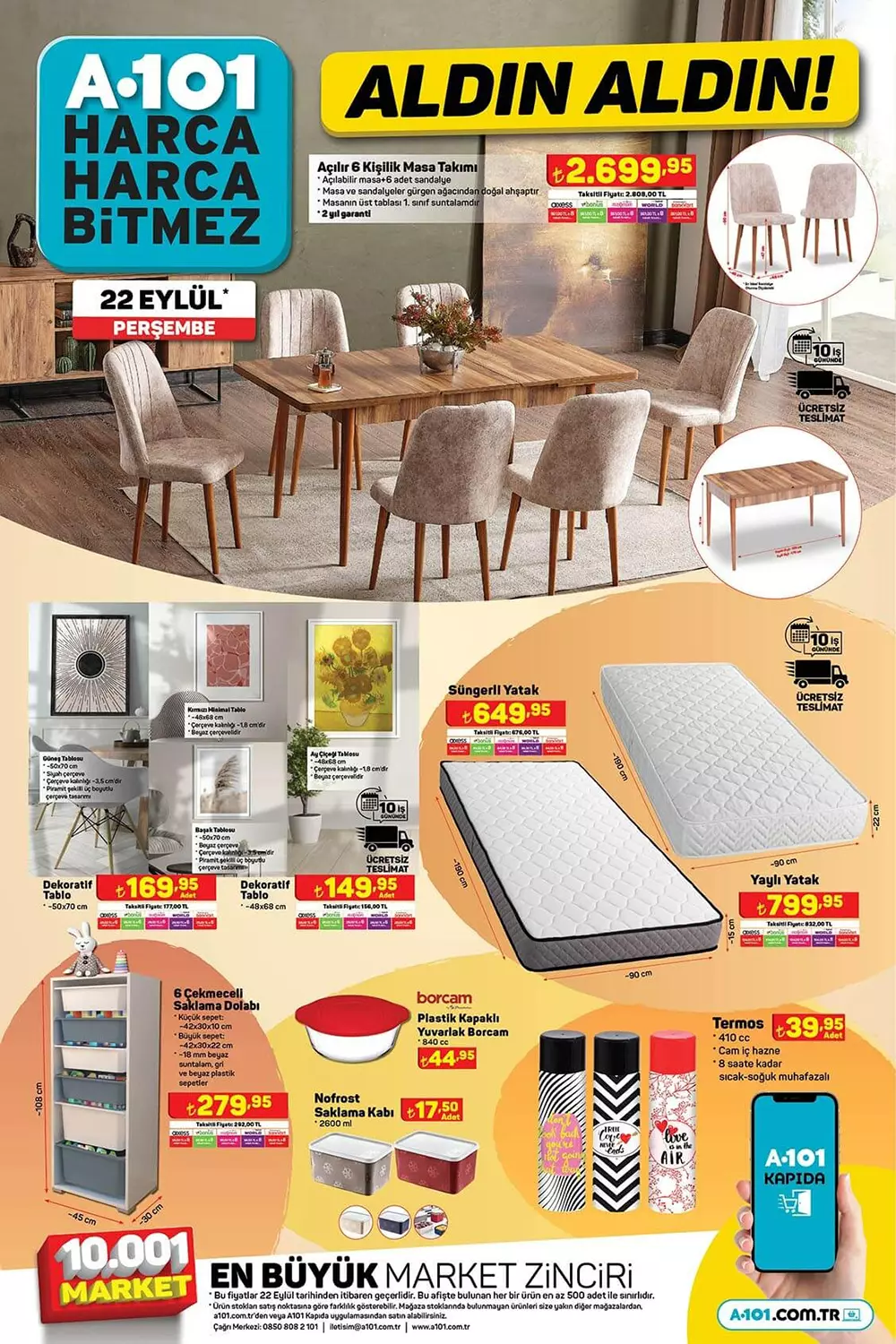 A101 Perşembe kataloğu: Bu hafta A101 de neler indirimde? İşte 22 Eylül 2022 fiyat listesi...