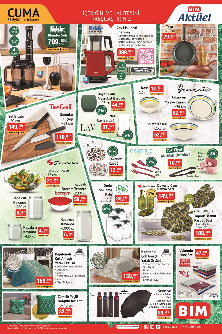 BİM’den uygun fiyatlı çeyiz ürünleri! BİM 23 Eylül 2022 fiyat listesi