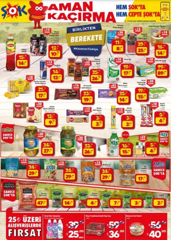 Şok market ten 7 sayfalık indirim! İşte 21-27 Eylül fiyat listesi...