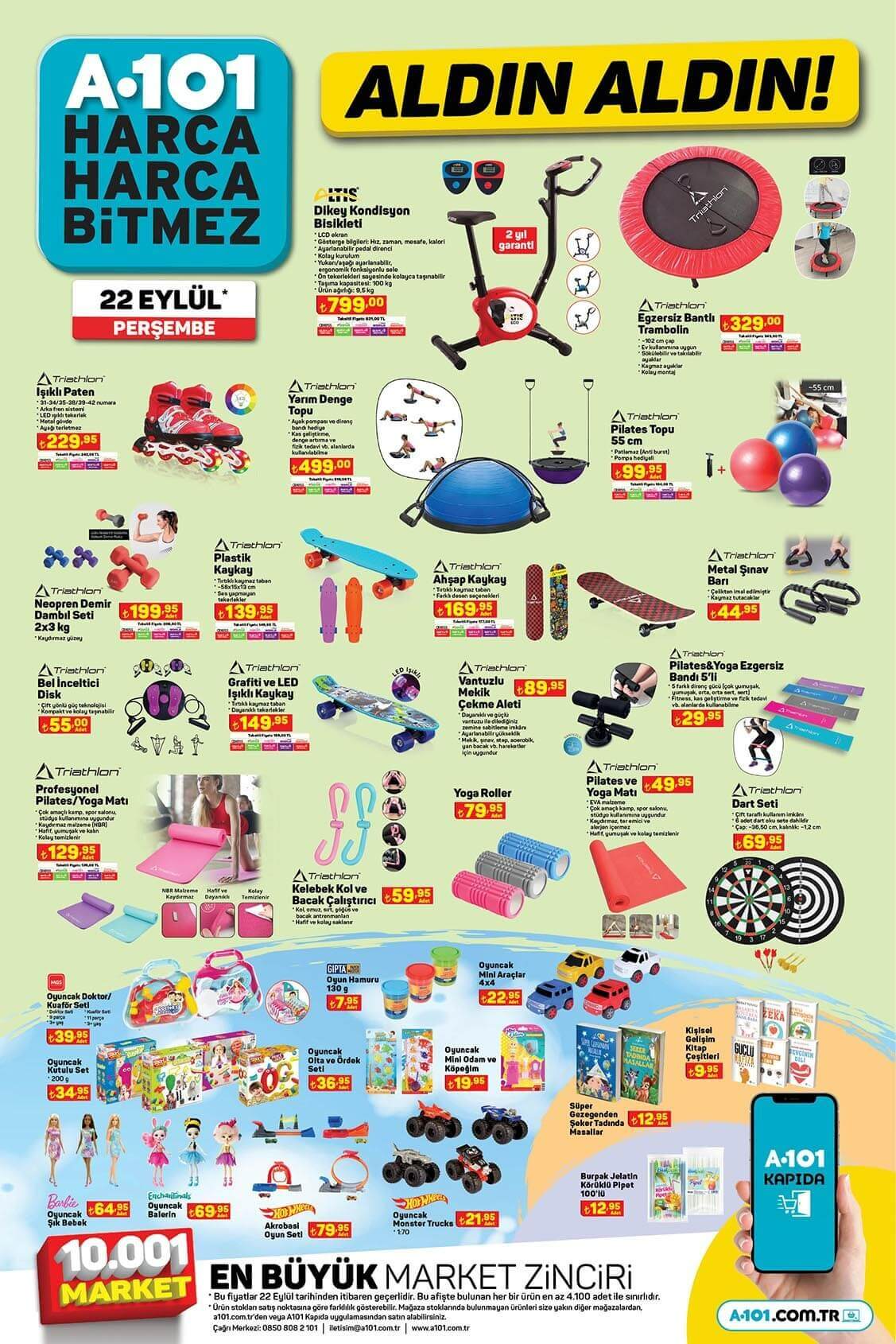 Spor tutkunları haydi en yakın A101’e koşun! İşte 22 Eylül 2022 fiyat listesi!