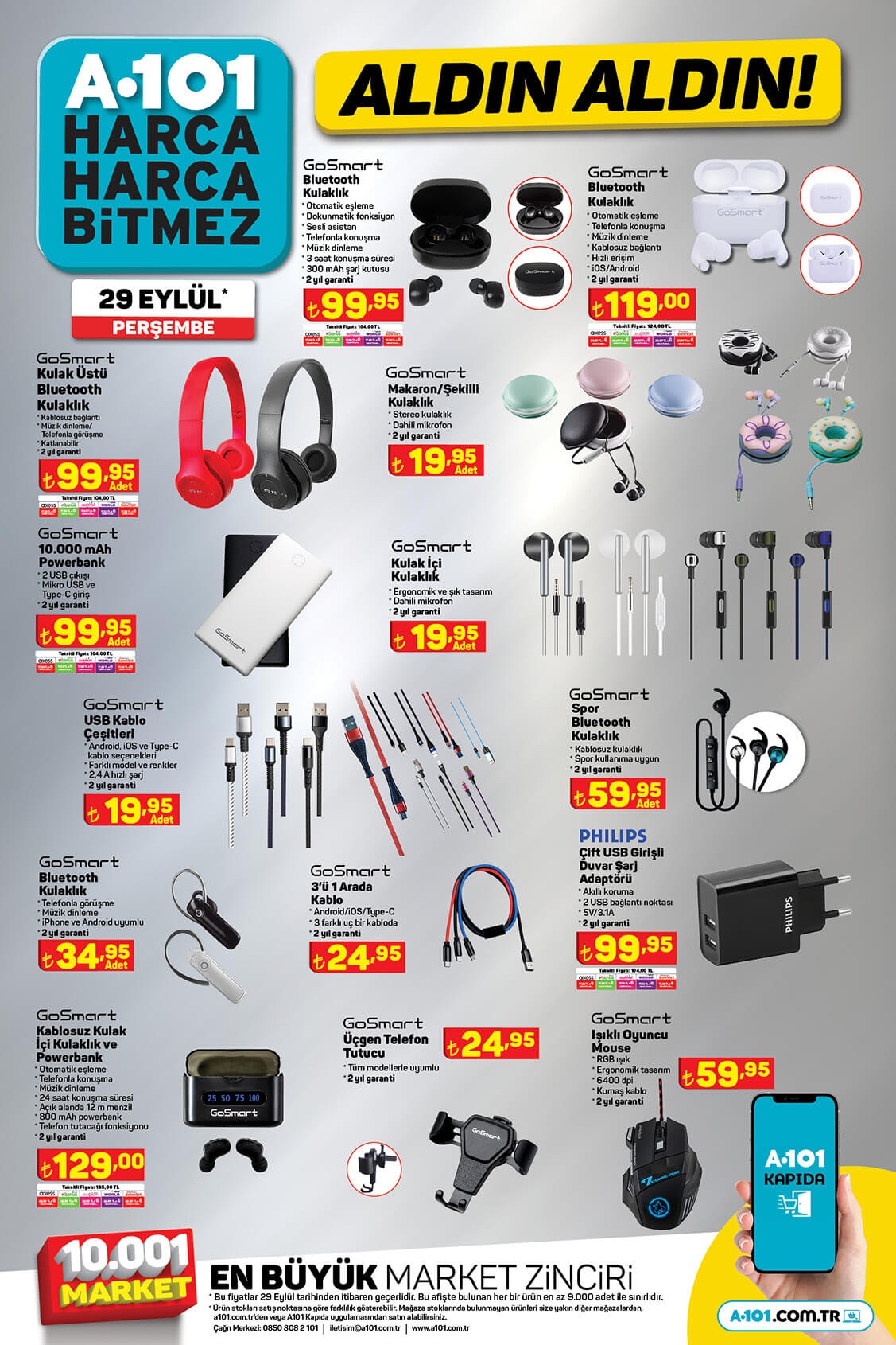 A101 29 Eylül kataloğu yayınlandı! A101 29 Eylül 2022 fiyat listesi