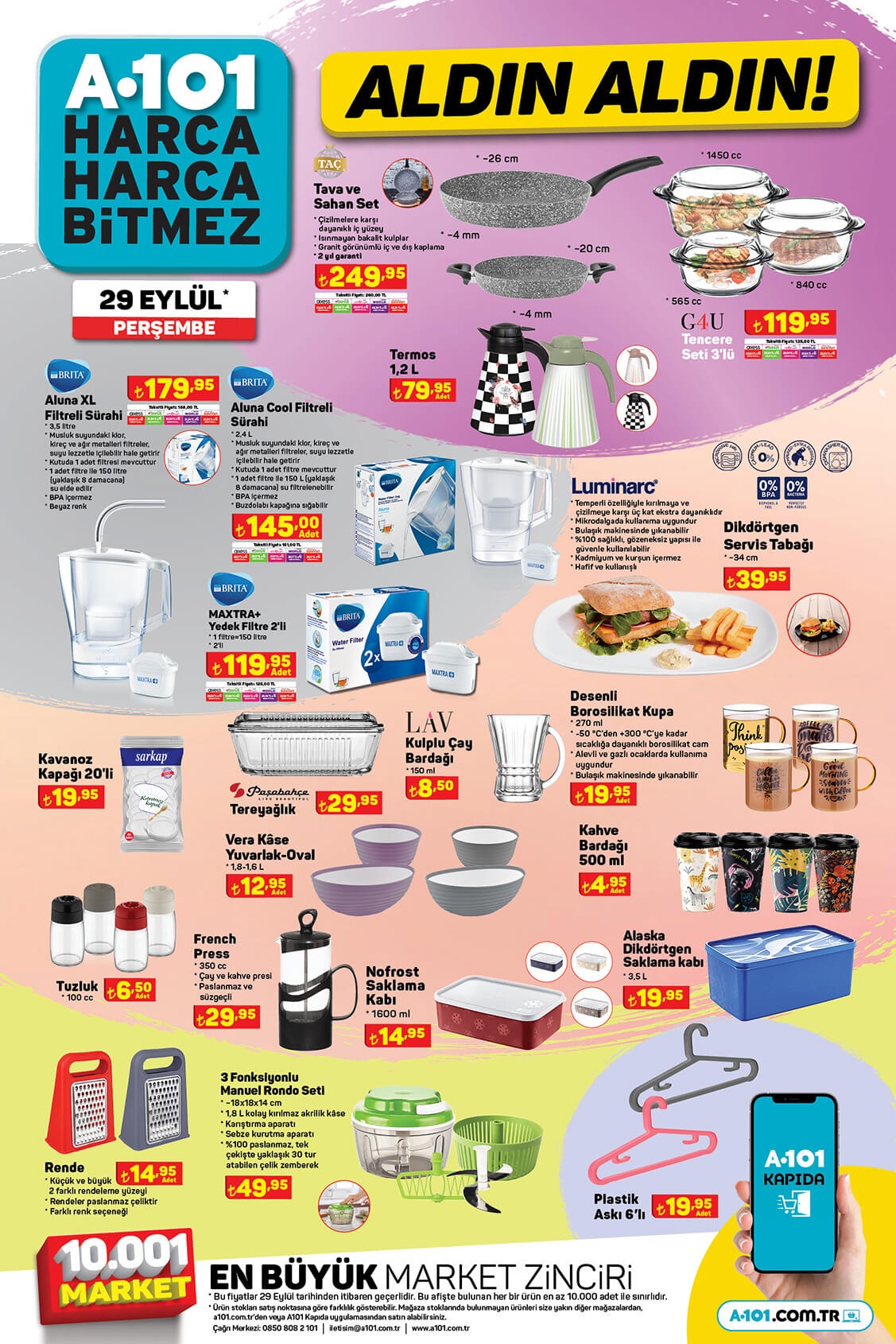 A101 29 Eylül kataloğu yayınlandı! A101 29 Eylül 2022 fiyat listesi