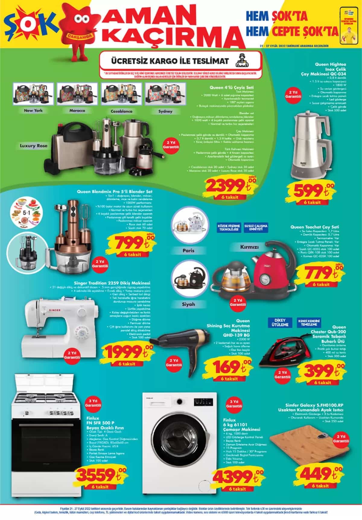 Şok’tan uygun fiyatlı çeyiz ürünleri! Şok 24/27 Eylül 2022 fiyat listesi