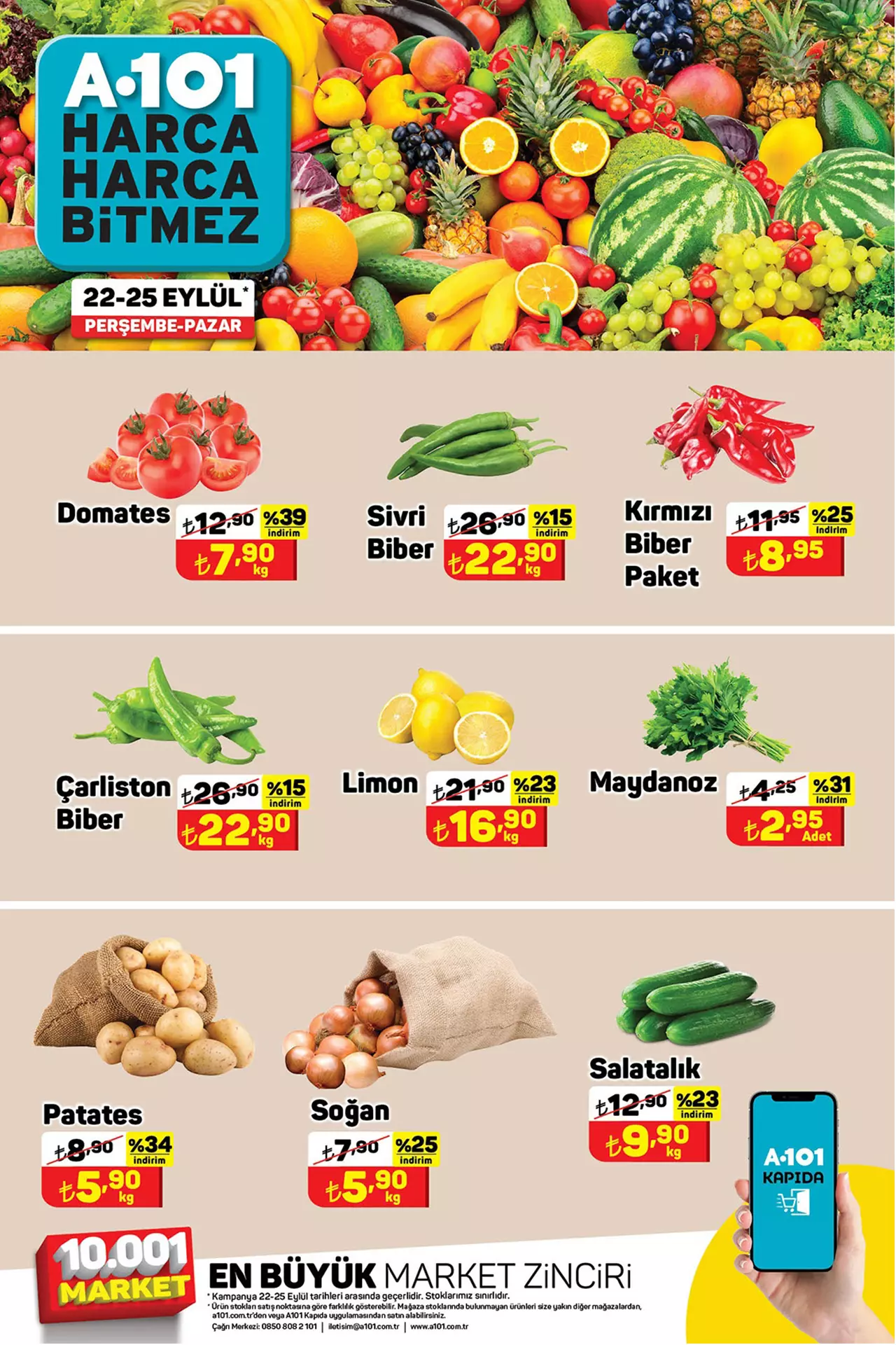 A101 de yüzde 50 ye varan çılgın indirim! Peynir, zeytin, sebze ve meyve... 24 Eylül 2022 fiyat listesi...