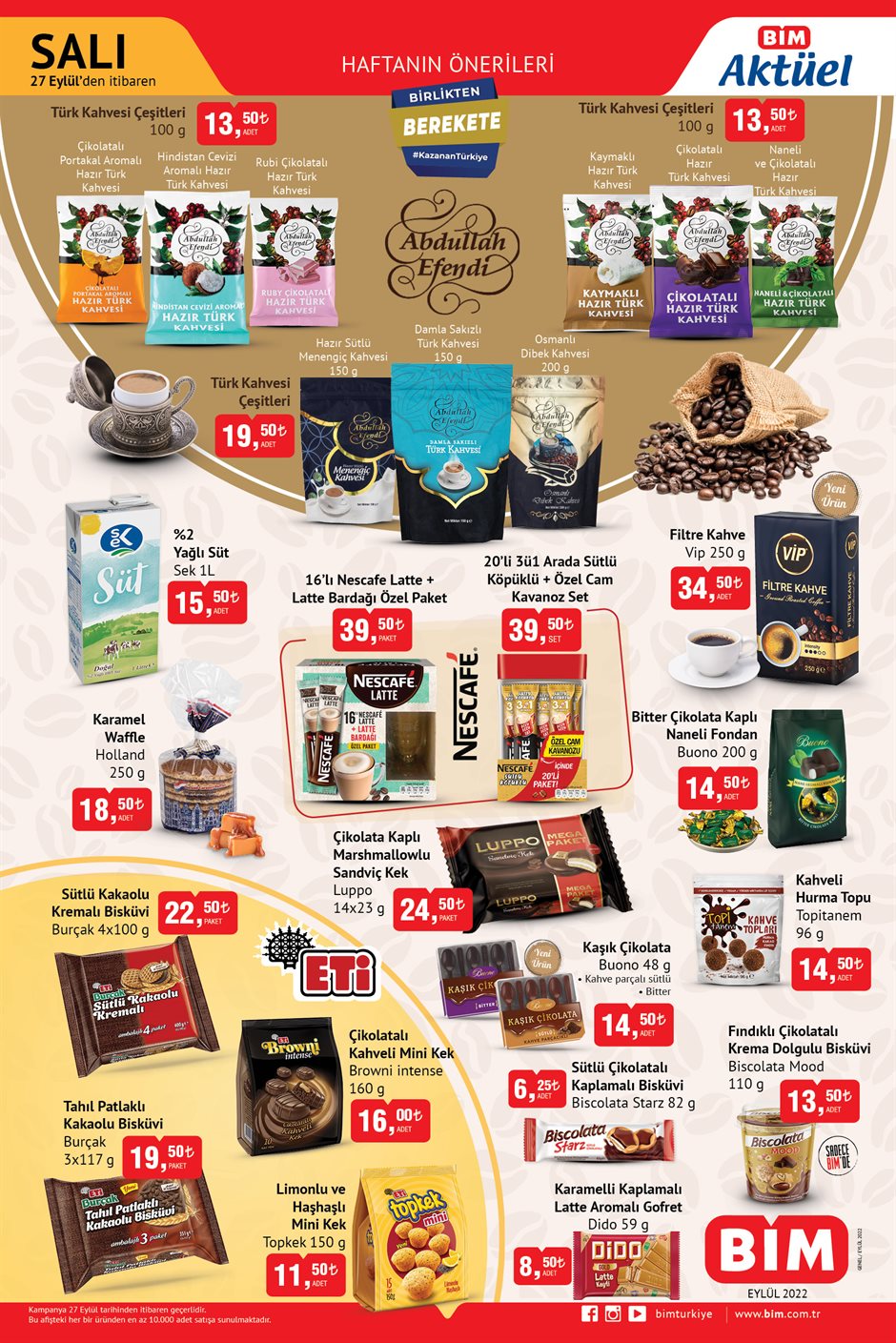 Kahve tutkunları soluğu BİM’de alacak! 27 Eylül 2022 fiyat listesi