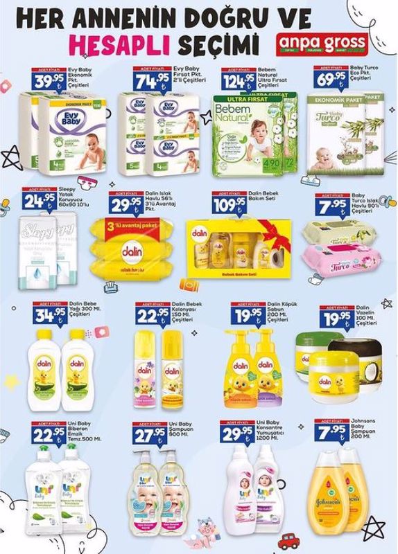 Anpa Gross’tan hesaplı anne ve bebek ürünleri! Anpa Gross 24 Eylül 2022 fiyat listesi