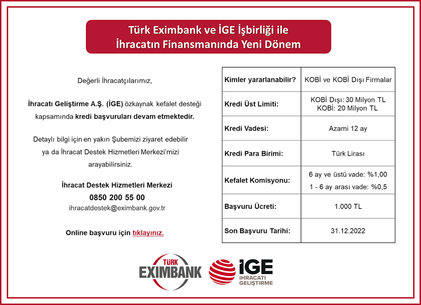 Bakan açıkladı! İhracatçıya 30 milyon TL ye kadar kredi imkanı!