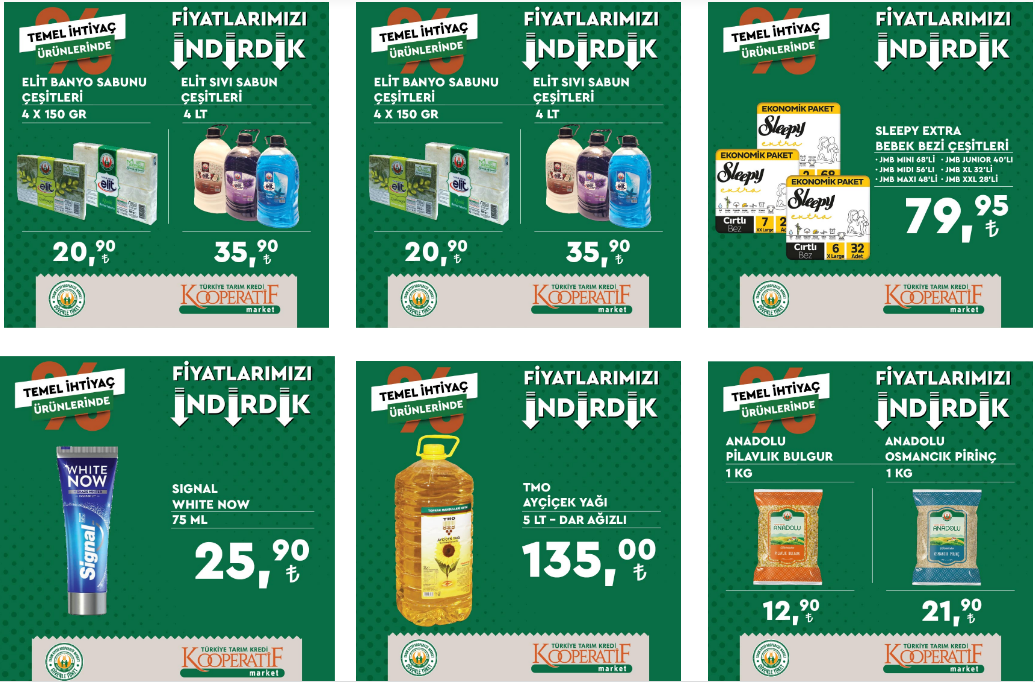 Tarım Kredi Markette şeker, ayçiçek yağı, et, peynir ve çayda çılgın indirim! 27 Eylül 2022 fiyat listesi