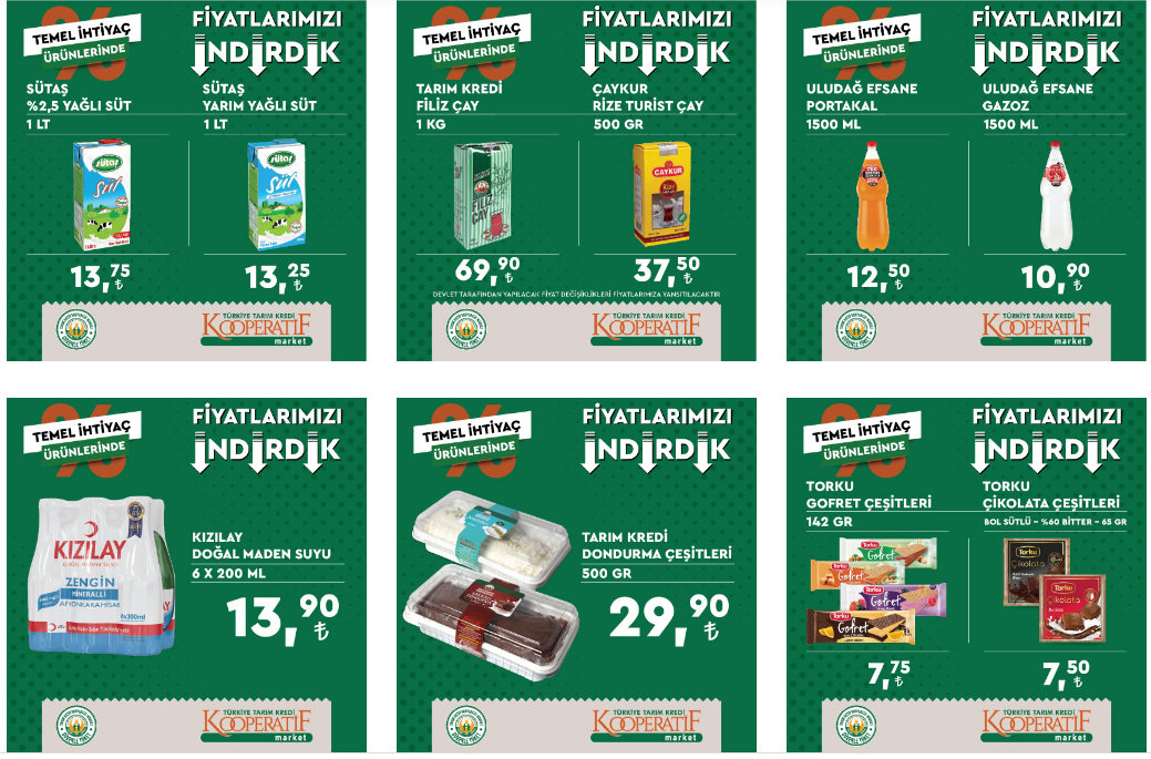 Tarım Kredi Markette şeker, ayçiçek yağı, et, peynir ve çayda çılgın indirim! 27 Eylül 2022 fiyat listesi
