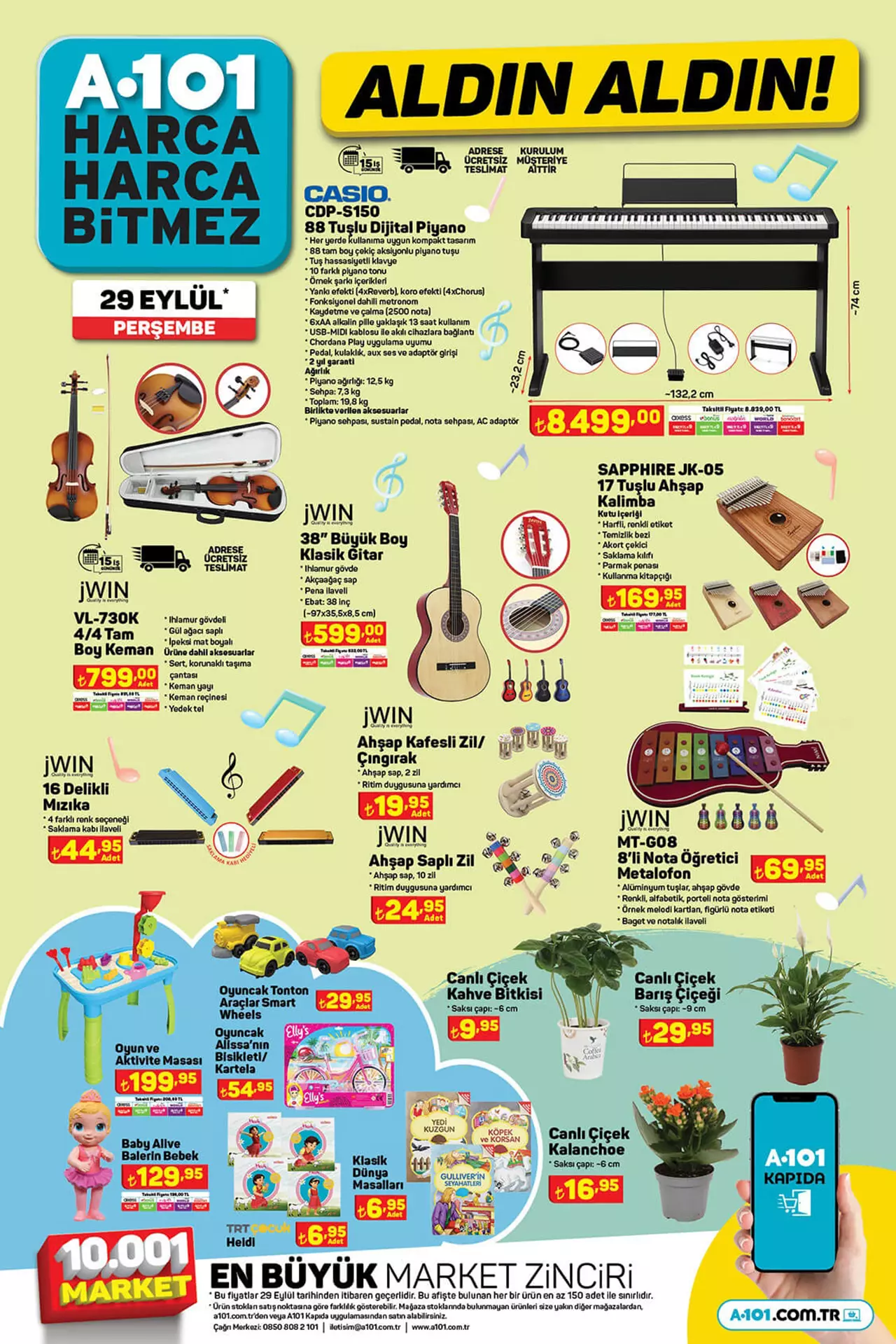A101 e Piyano, Keman, Gitar ve Kalimba geliyor! Sakın kaçırmayın! 29 Eylül 2022 fiyat listesi
