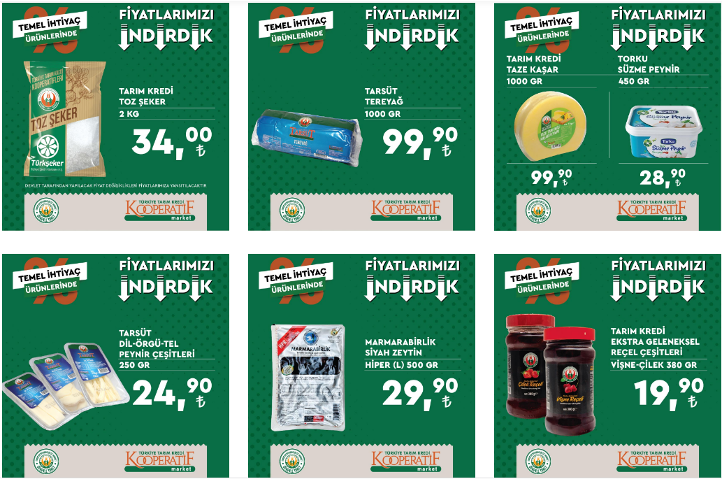 Tarım Kredi indirim listesini güncelledi! İşte kampanyalı aktüel ürünler 29 Eylül 2022 fiyat listesi