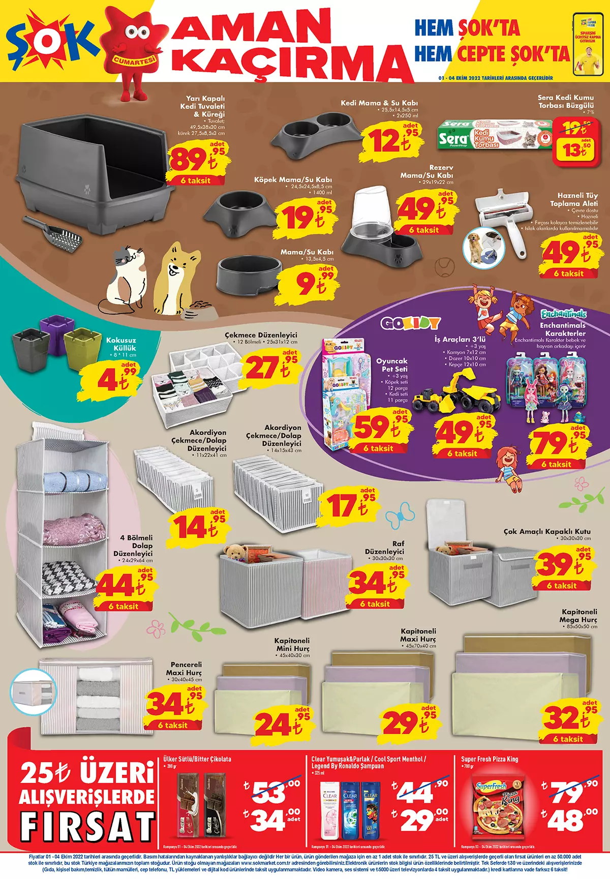 ŞOK Markette yüzde 40 indirim 6 taksit fırsatı! ŞOK aktüel kataloğu 1 Ekim 2022 fiyat listesi