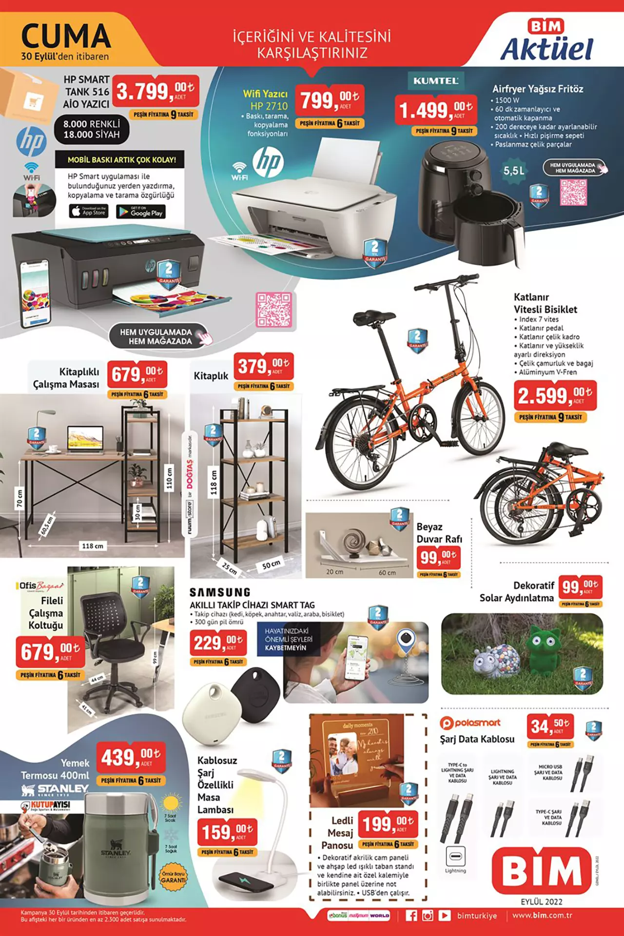 Çalışma masası, katlanabilir bisiklet BİM de bugün satışta! Şimdi bakın BİM kataloğu 30 Eylül 2022 fiyat listesi