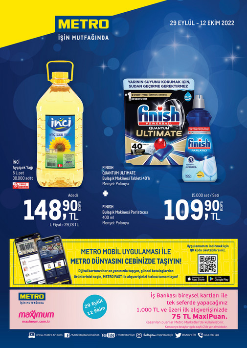 Metro Market indirimli kataloğunu yayımladı! 5 kg ayçiçek yağı 148 TL ye düştü! 30 Eylül 2022 fiyat listesi...