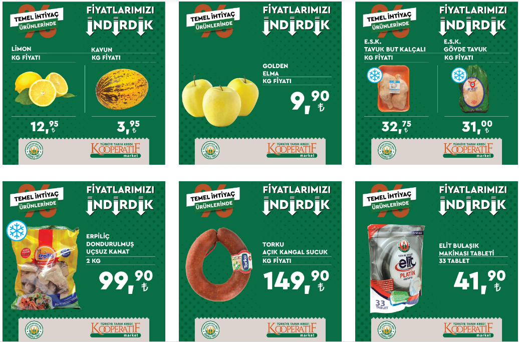 Tarım Kredi den indirim şovu! Çay, şeker, ayçiçek yağı ve peyniri tükenmeden ucuza alın! 1 Ekim 2022 fiyat listesi...