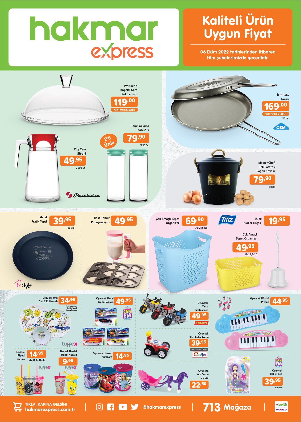 Hakmar aktüel kataloğunda 6 taksit fırsatı! Hakmar da neler indirimde? 6 Ekim 2022 fiyat listesi...