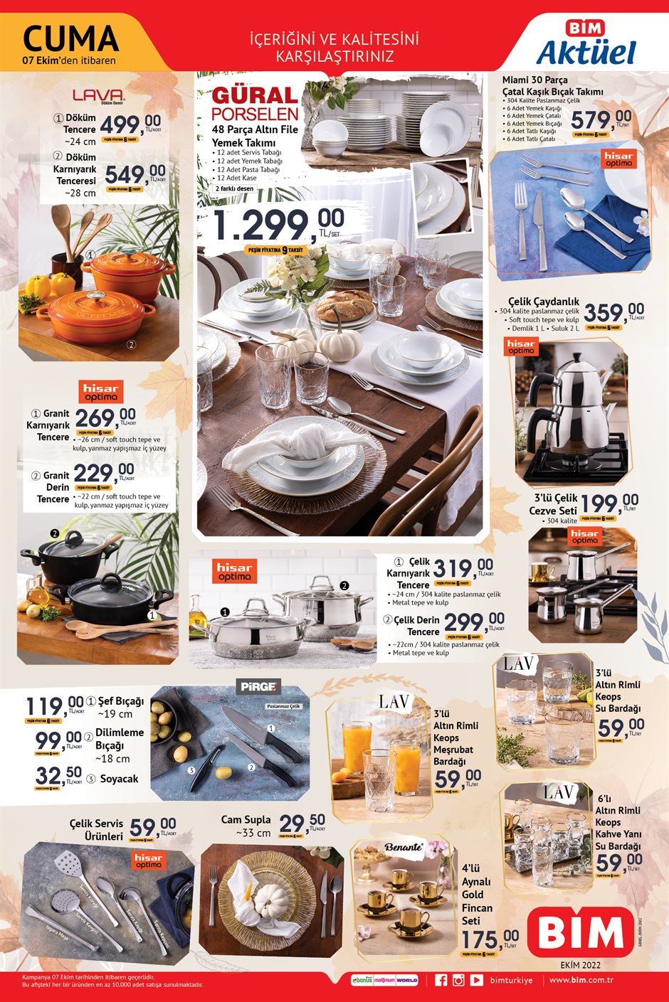 Bugün Bim’e neler geldi? Bim 7 Ekim 2022 fiyat listesi