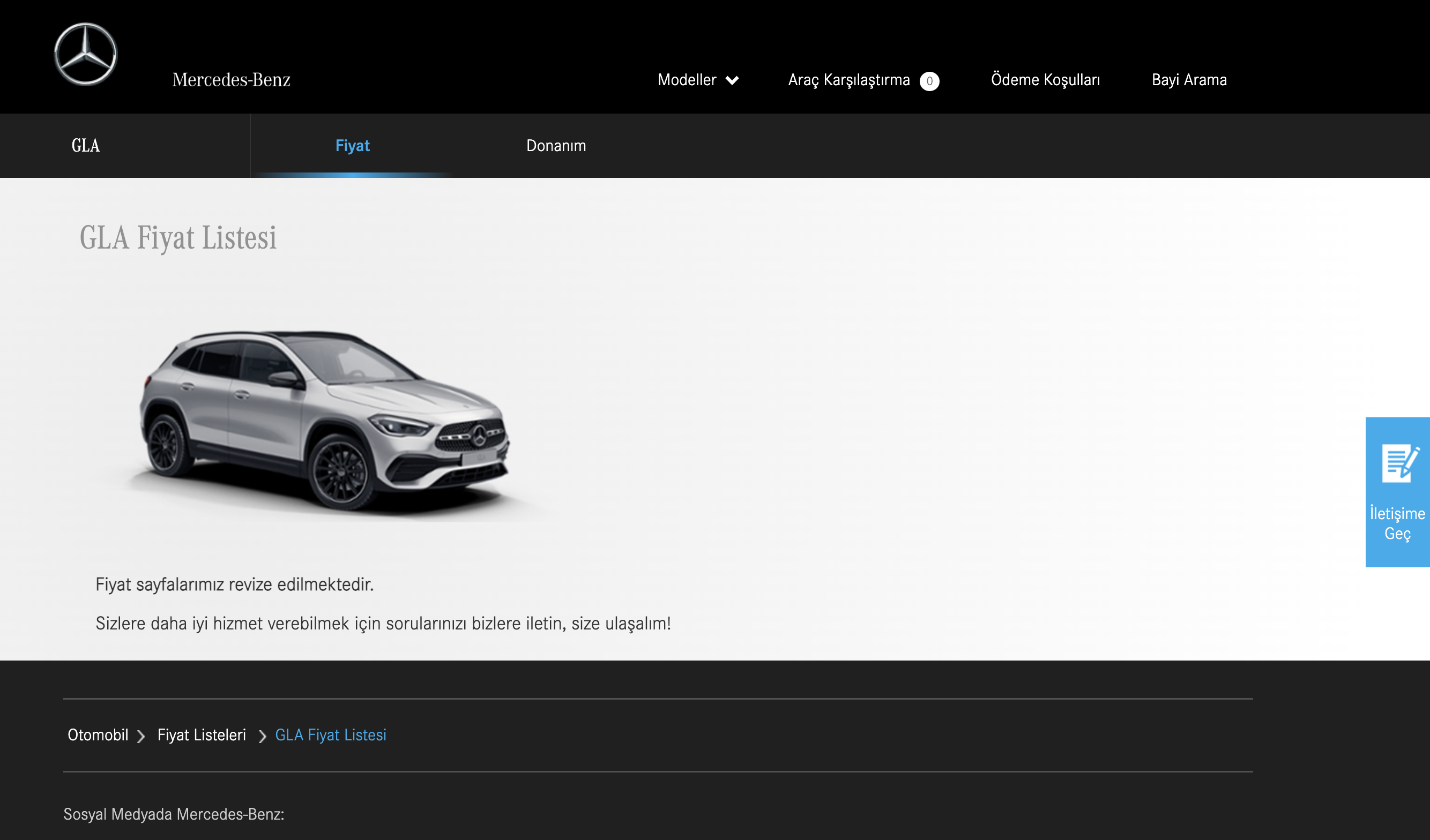 Mercedes’e zam mı geldi? İşte Mercedes-Benz GLA’nın 10 Ekim 2022 fiyat listesi...