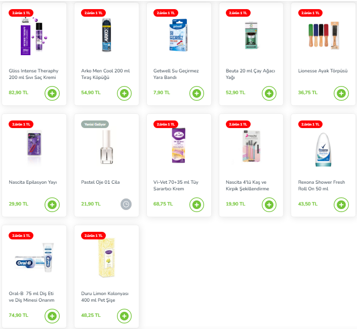 İstegelsin online markette seçili kozmetik ürünlerinde ikinci ürün 1 TL! Sakın kaçırmayın! 10 Ekim 2022 fiyat listesi