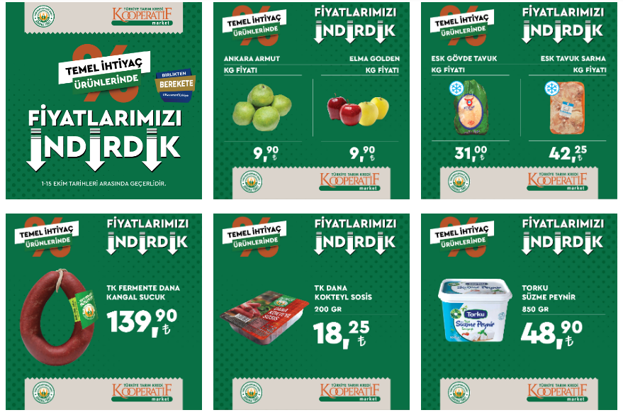 Tarım Kredi Market te çılgın indirim! 2 kg toz şeker 34 TL, 5 kg ayçiçek yağı 135 TL! İşte 11 Ekim 2022 fiyat listesi