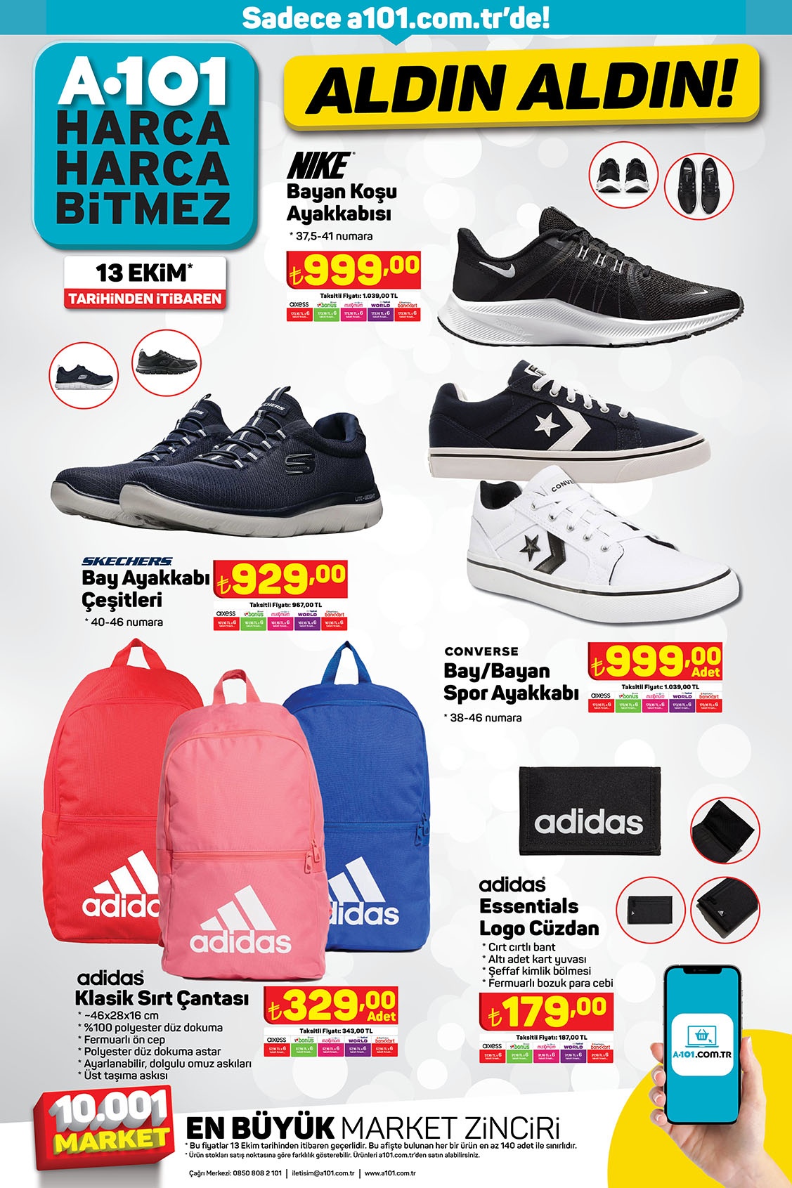 A101 den beklenmedik fırsatlar! Adidas, Nike, Converse, Skechers... İşte 13 Ekim 2022 fiyat listesi..