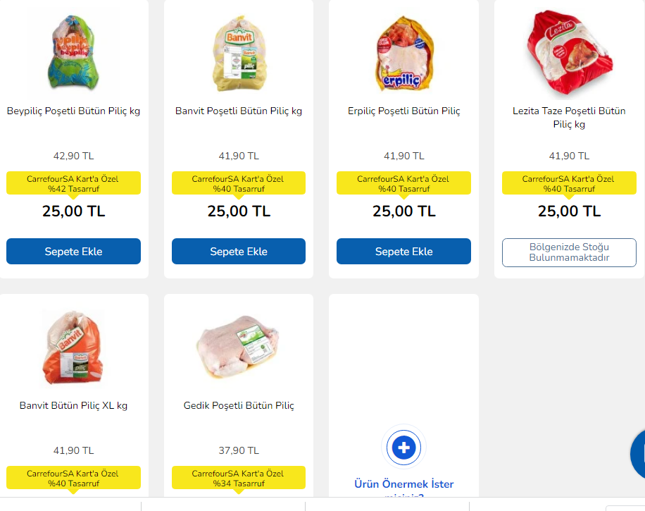 Tavuk etine yüzde 45 e varan indirim! Bütün Piliç kg 25 TL ye düştü! İşte 15 Ekim 2022 fiyat listesi...