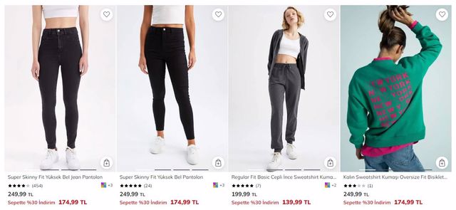 DeFacto fiyatları indirdi: net yüzde 30 indirim! DeFacto 17 Ekim 2022 fiyat listesi