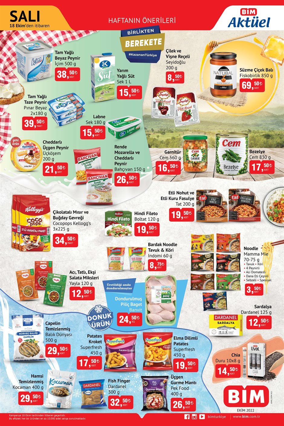 BİM indirim aktüel kataloğu: Süt ve süt ürünlerine dev kampanya! 18 Ekim 2022 fiyat listesi