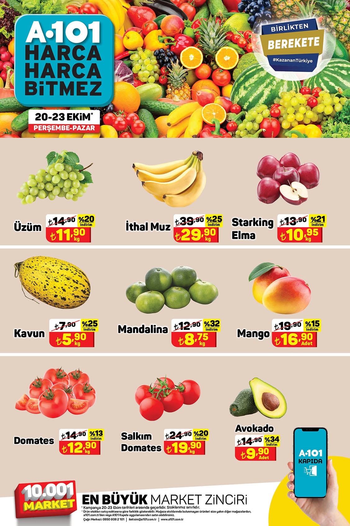 Sepetini alan A101’e koşuyor: Meyve ve sebzede fiyatlar indi! A101 20-23 Ekim 2022 fiyat listesi