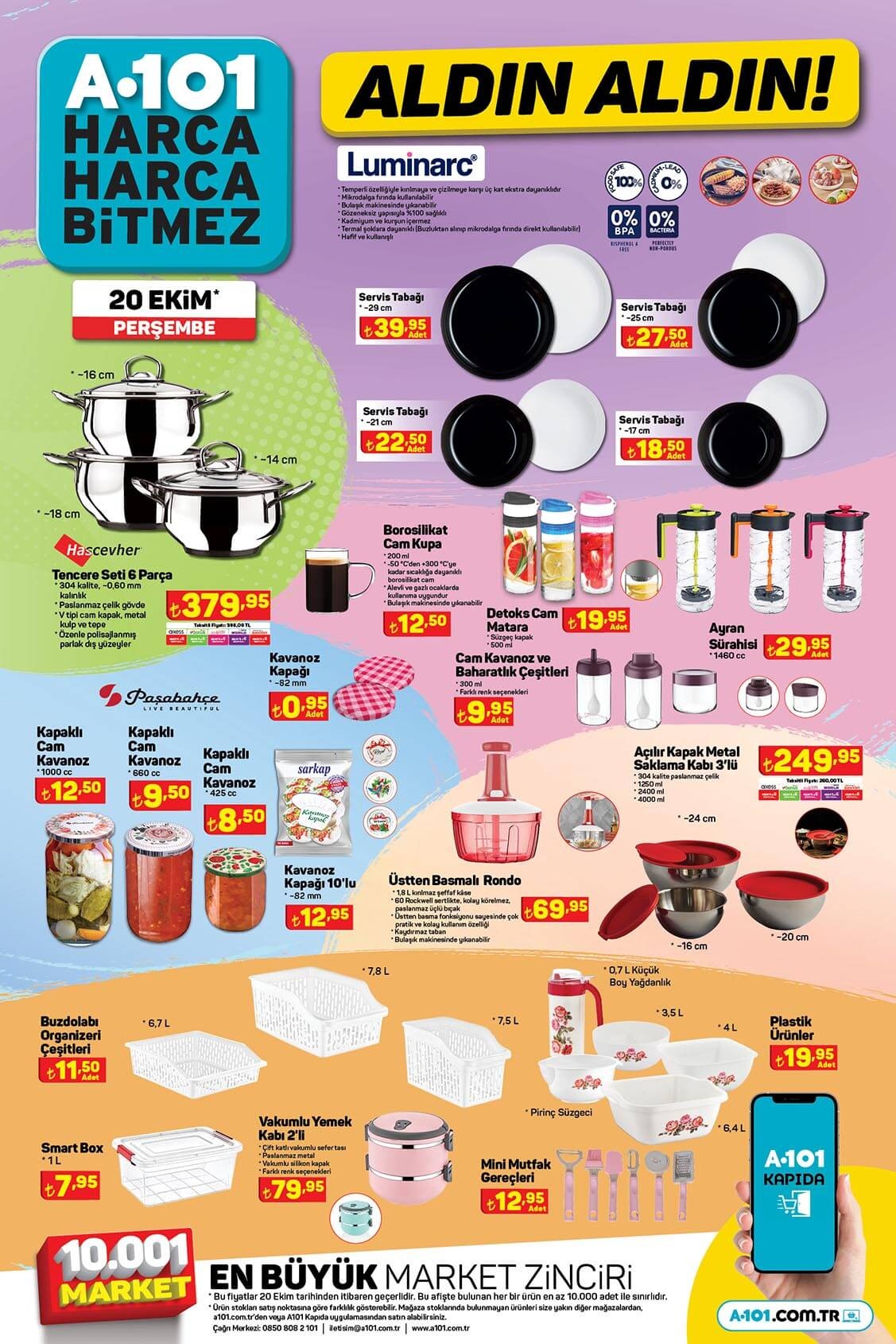 A101 de indirimli çeyiz aktüel ürünler bugün raflarda! A101 de 9 taksit fırsatı! A101 20 Ekim 2022 fiyat listesi...