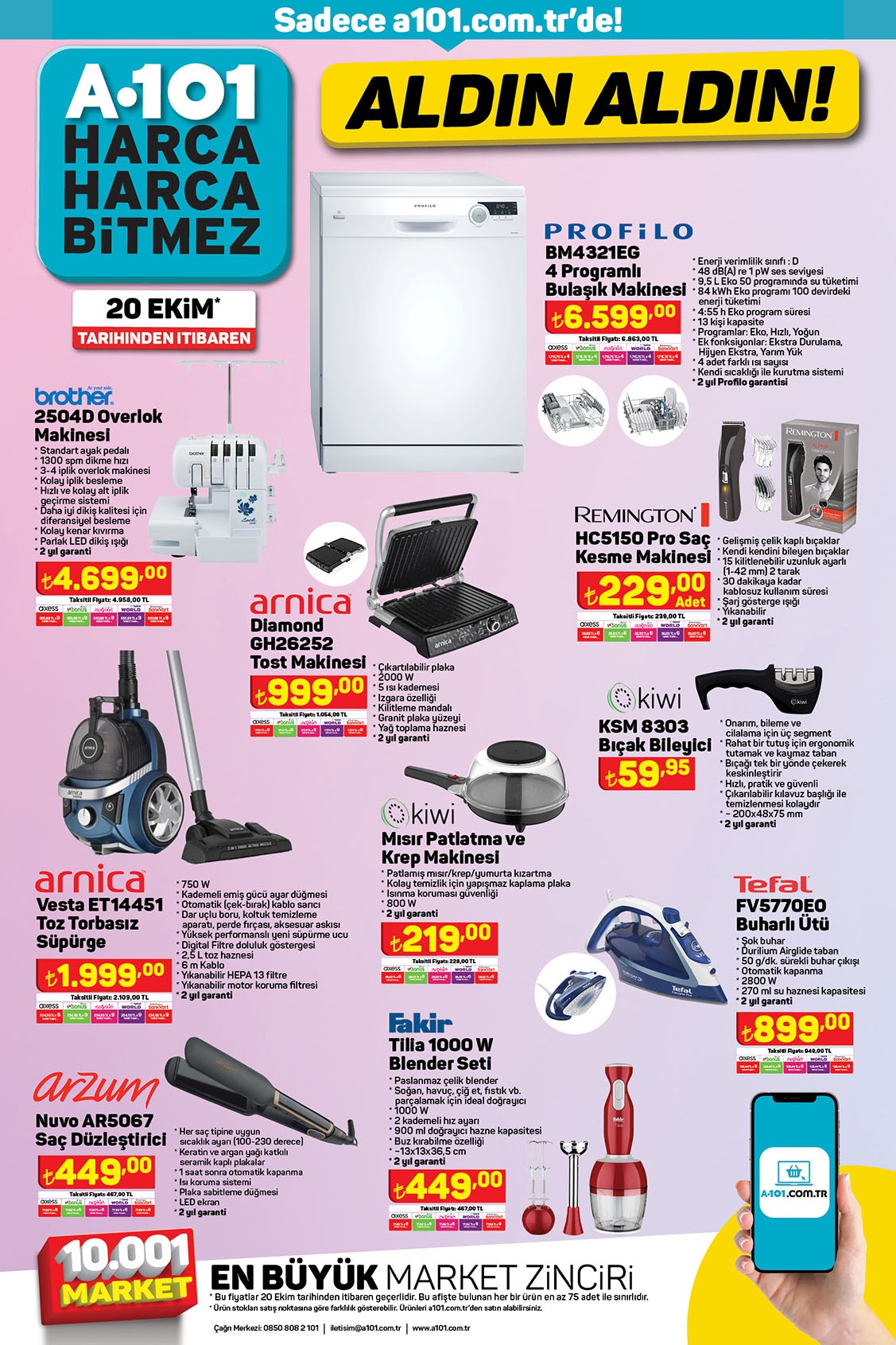 Piyasanın en ucuz küçük ev aletleri A101’de! A101 27 Ekim 2022 fiyat listesi