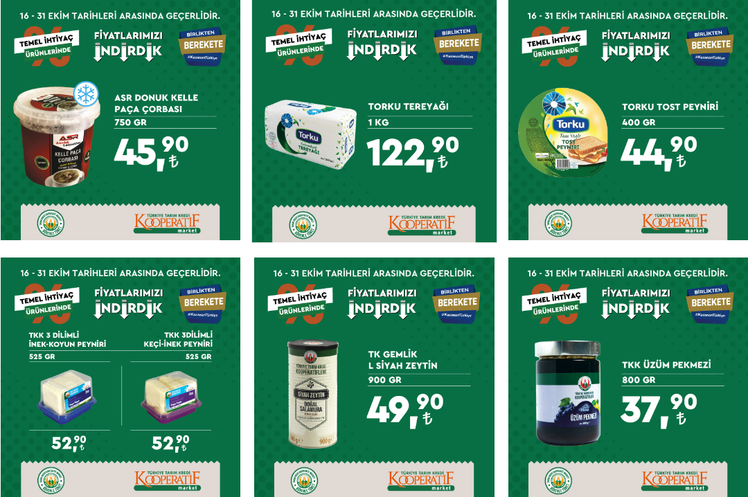 Tarım Kredi de dev indirim başladı! Tavuk, peynir, tereyağı, sucuk ne ararsan var! 23 Ekim 2022 fiyat listesi...