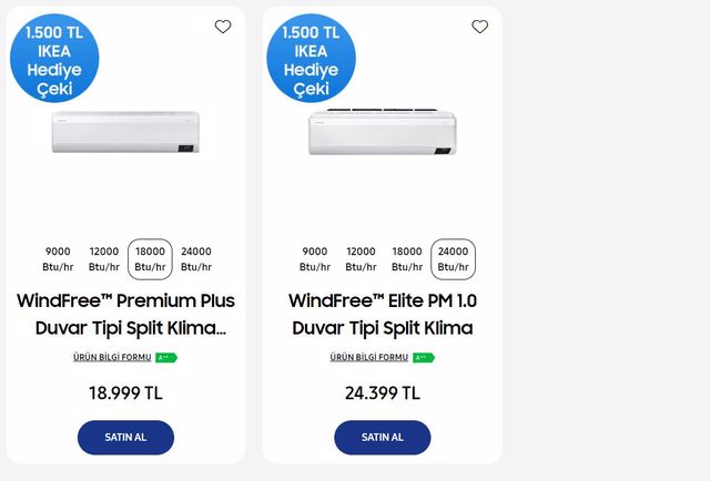 Samsung’dan klima alana tam 1.500 TL IKEA hediye çeki! Samsung 24 Ekim 2022 fiyat listesi